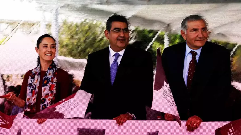 Sheinbaum y Adán Augusto se encuentran en Puebla; le hacen la barba a Sergio Salomón Céspedes