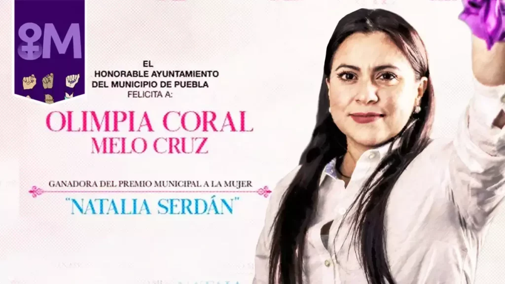 Otorgan premio “Natalia Serdán” a activista poblana Olimpia Coral.
