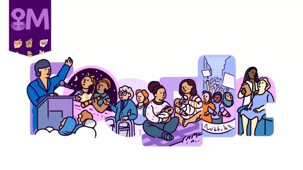 Google se viste de morado con un doodle en el Día Internacional de la Mujer