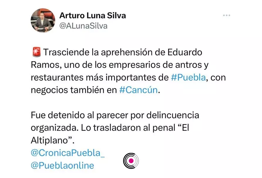 Detienen en Cancún al empresario poblano Eduardo Ramos