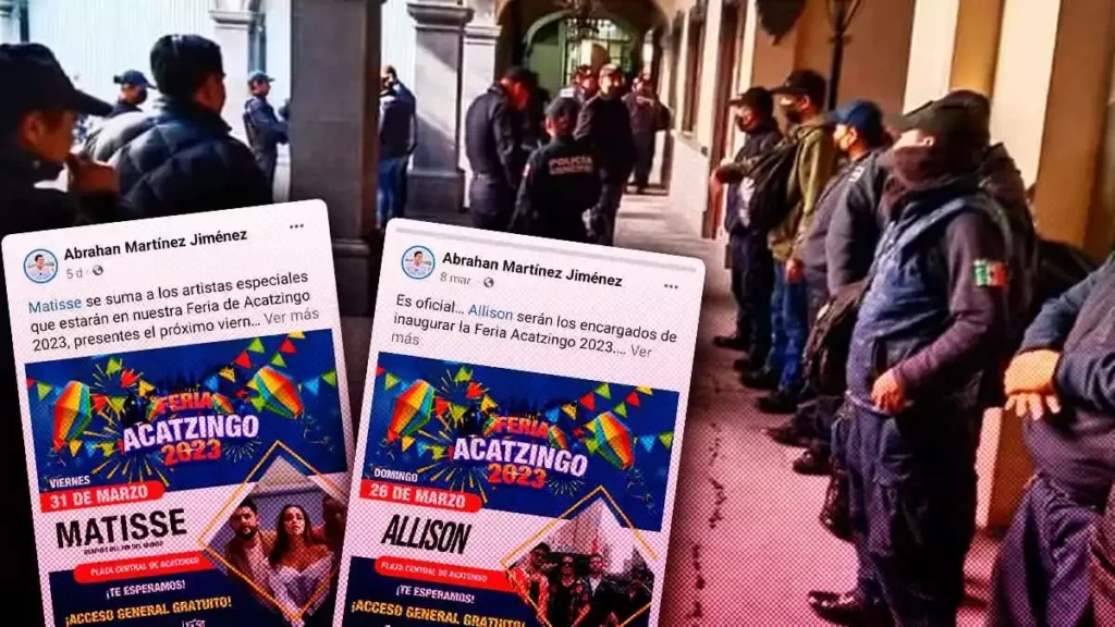 Alcalde de Acatzingo presume Feria mientras policías no tienen uniformes ni gasolina