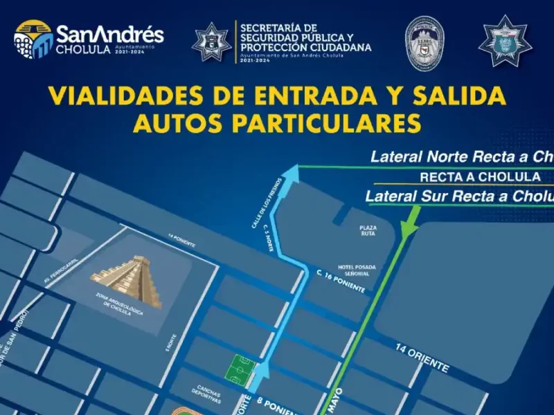 Anuncia Ayuntamiento de San Andrés Cholula dispositivo de vialidad en el marco del “Festival del Equinoccio 2023”