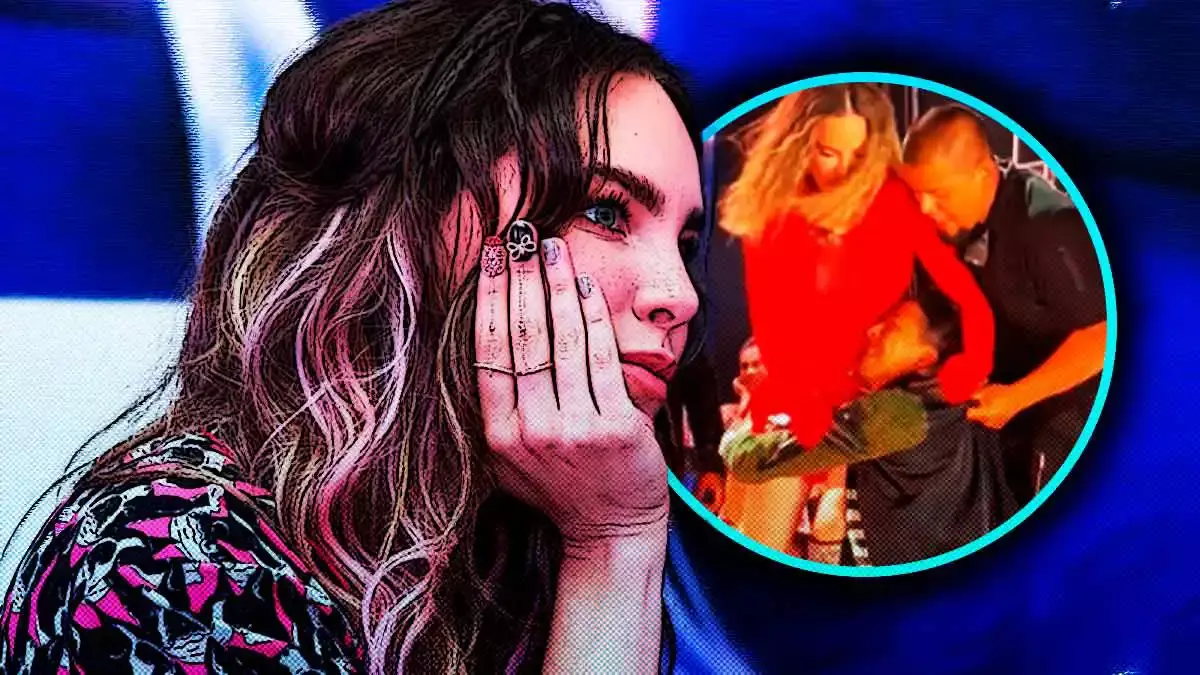 Pobre Belinda, un fan le lastimó la espalda