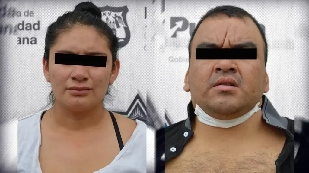 Detienen a “El Shrek” y Lourdes, presuntos homicidas de exmilitar en Puebla.