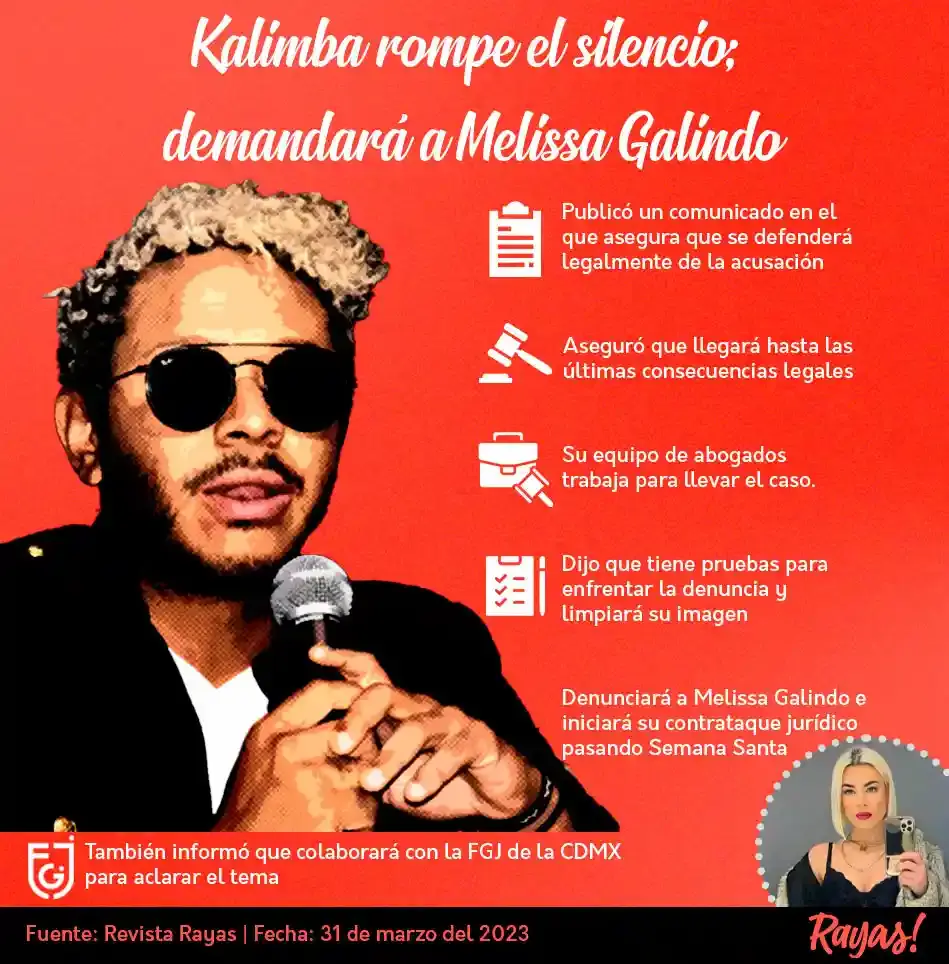 “Soy inocente”, Kalimba responde a denuncia de Melissa Galindo