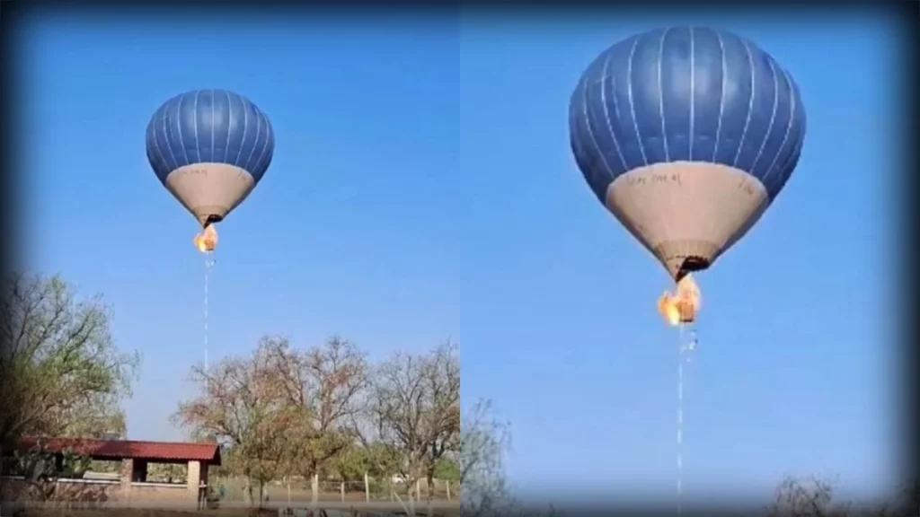 Incendio en globo aerostático provoca muerte de matrimonio en Teotihuacán.