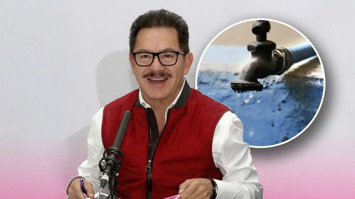 Nacho Mier promete revisar privatización del agua en Puebla si logra la gubernatura.