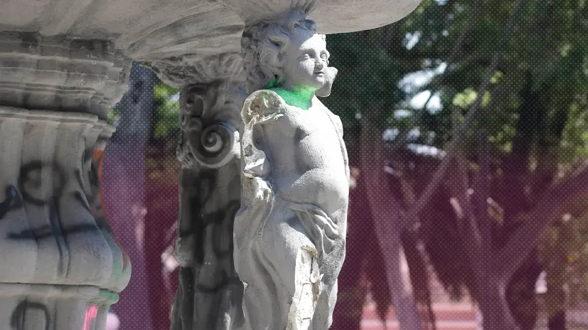 INAH supervisará reparación de la fuente de San Miguel; presenta daño severo