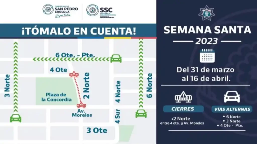 San Pedro Cholula, listo para la Semana Santa 2023.