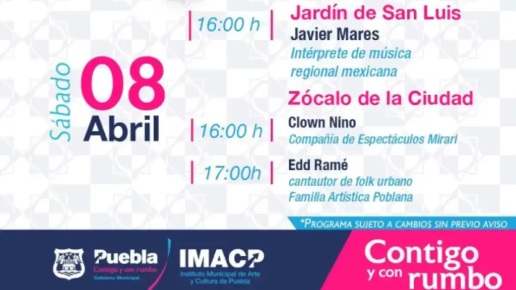Fin de semana de Arte y Cultura para todas y todos en Puebla capital