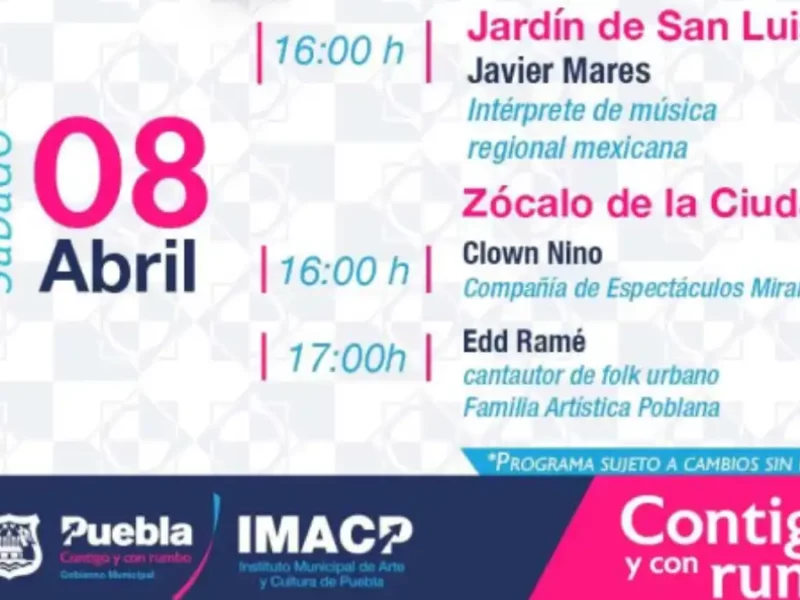 Fin de semana de Arte y Cultura para todas y todos en Puebla capital