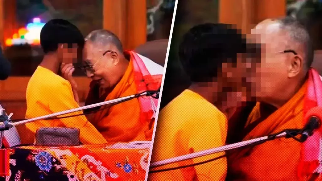 Dalai Lama besó a un niño en la boca; “chúpame la lengua”, le pidió.