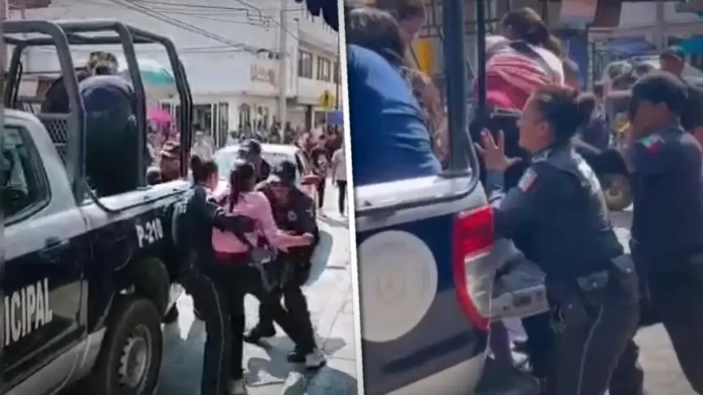 Policías municipales de Izúcar detienen y golpean a mujeres comerciantes