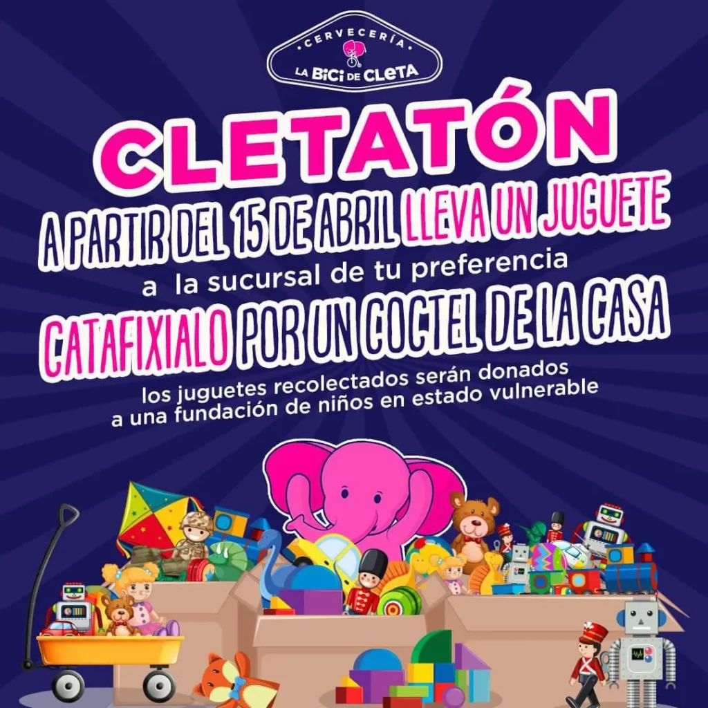 Dona un juguete y la Bici de Cleta te regalará un cóctel por el Día del Niño  