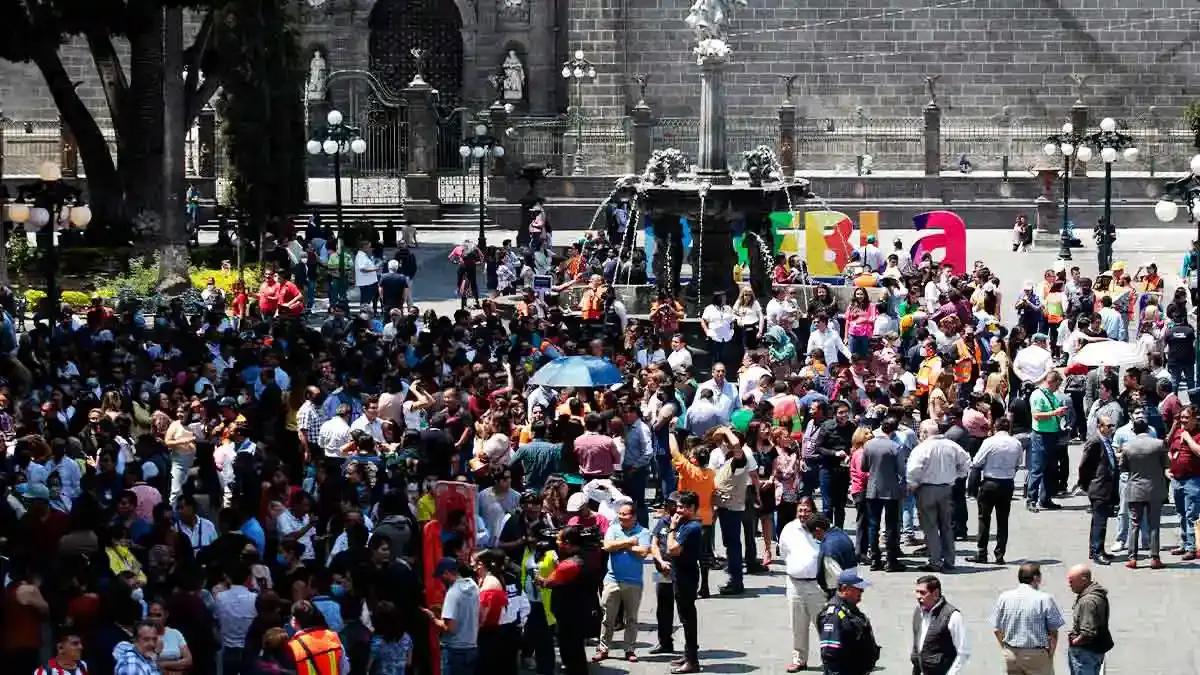 Nueve mil 371 personas en Puebla capital participaron en el Simulacro Nacional