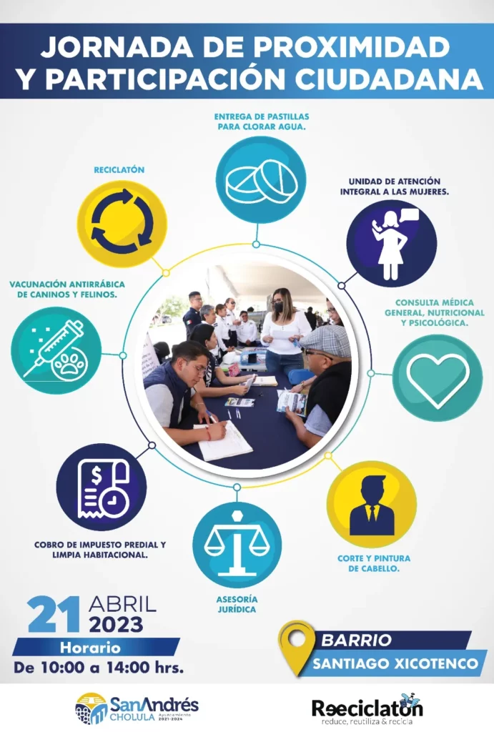 Llega Jornada de Proximidad y Participación Ciudadana al Barrio de Santiago Xicotenco