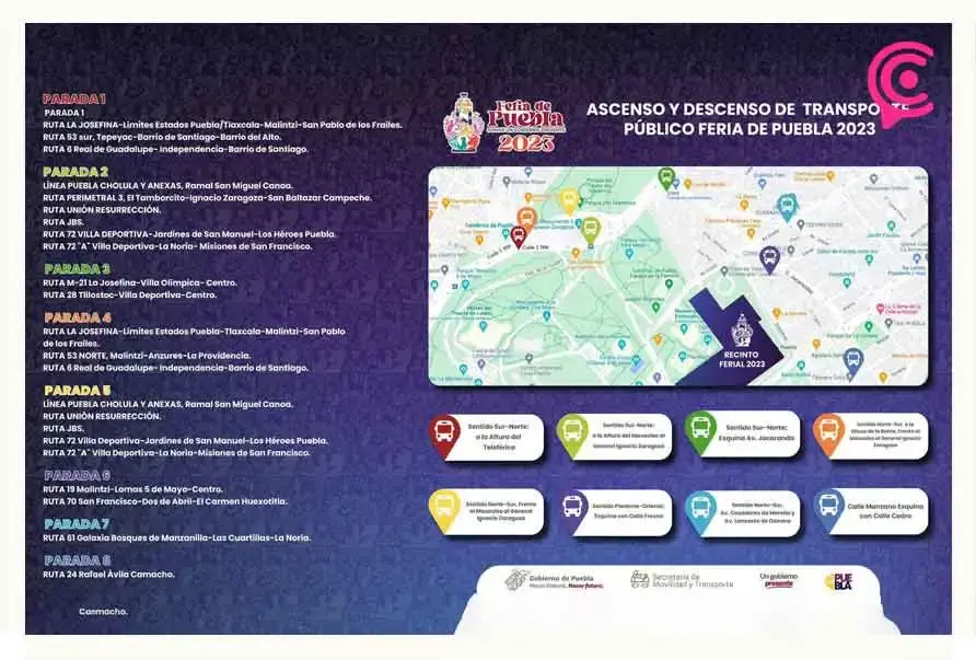Las rutas, paradas y horarios del transporte público durante la Feria de Puebla 2023