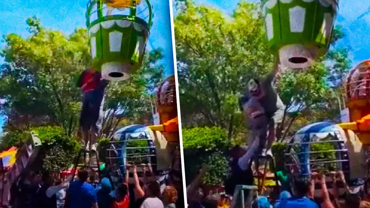 Juego mecánico falla en San Pedro Cholula; había niños arriba
