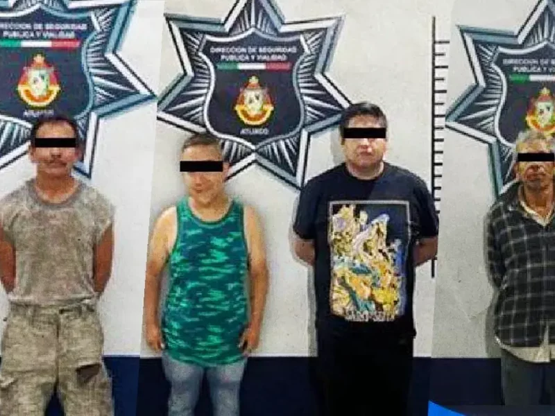 Detiene Policía de Atlixco a cuatro personas por diferentes delitos.