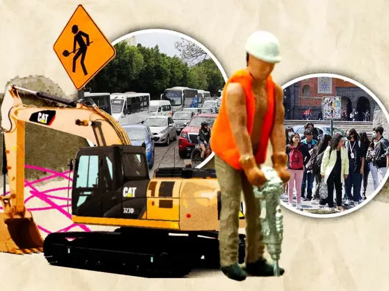 Poblanos viven un calvario; no encuentran transporte público en el Centro Histórico