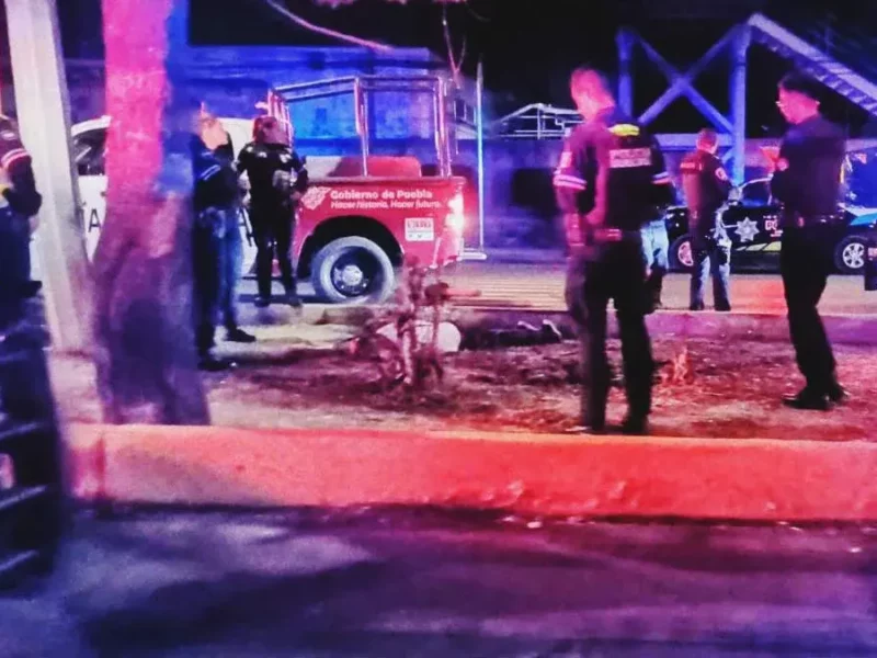 Un hombre se arrojó de un puente peatonal en Puebla y sobrevivió.