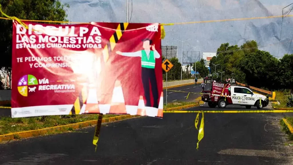 Aumentan vigilancia durante vía recreativa en la recta Cholula-Puebla.