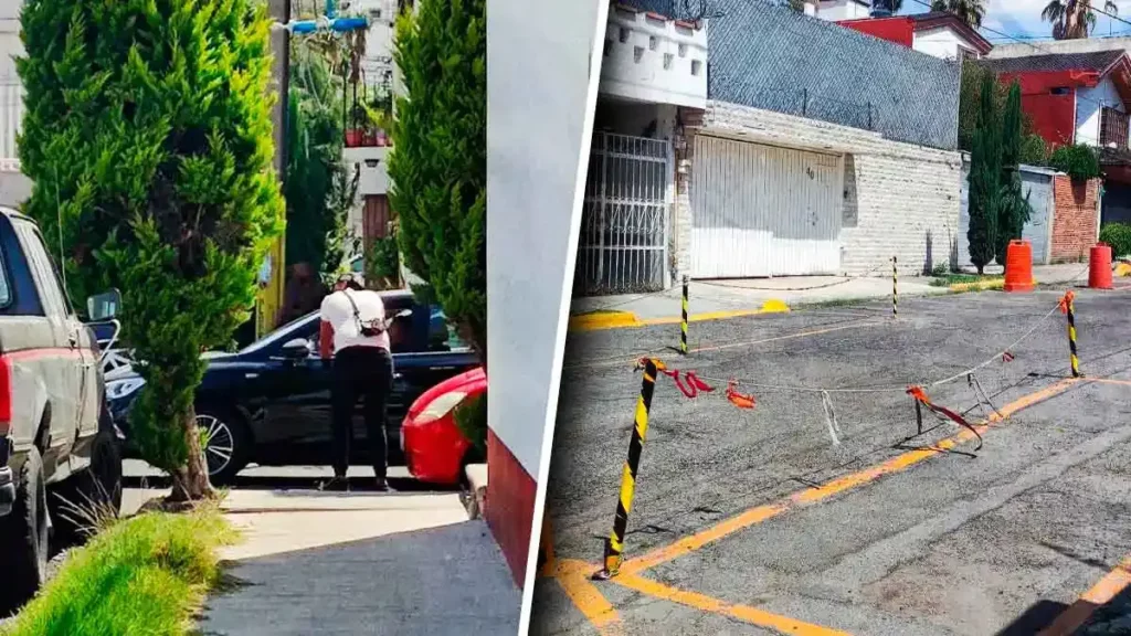 Pese a multas, vecinos y franeleros siguen apartando lugares en la Feria de Puebla