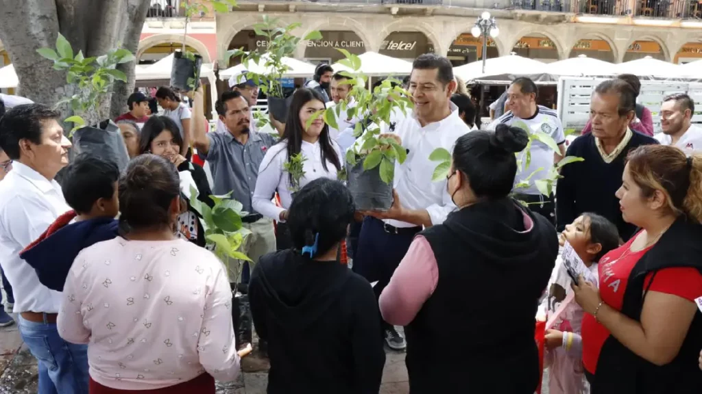 Armenta entrega árboles en el Centro Histórico
