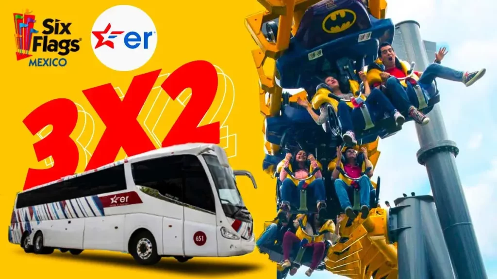 Aprovecha la promoción de Estrella Roja del 3x2 en viajes a Six Flags.