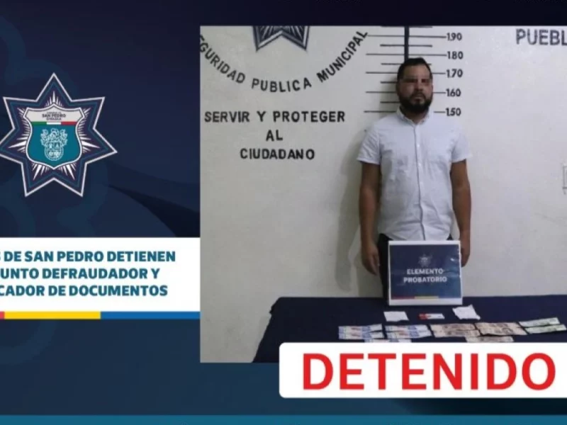 Policías de San Pedro detienen a presunto defraudador y falsificador de documentos.