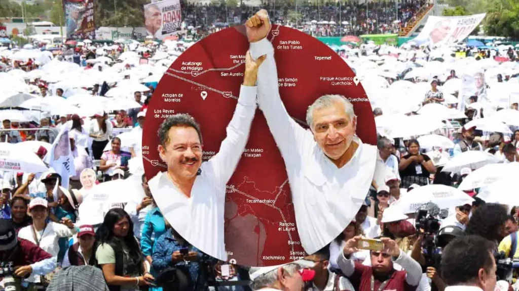 La ola blanca de Nacho Mier cobija a Adán Augusto en Tecamachalco 