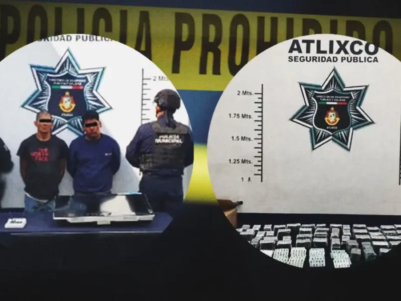 Policía de Atlixco logra detenciones y aseguramiento por diferentes delitos.