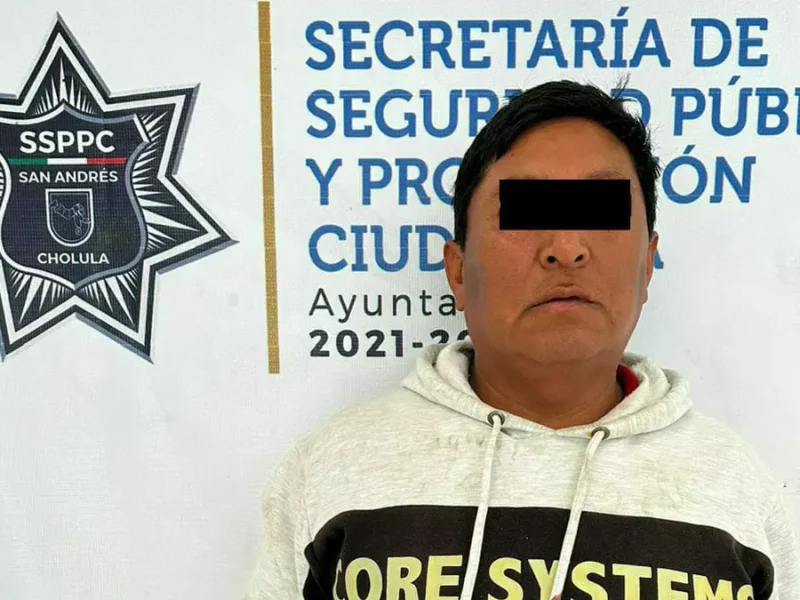 Detiene policía de San Andrés Cholula a masculino por portación ilegal de arma de fuego