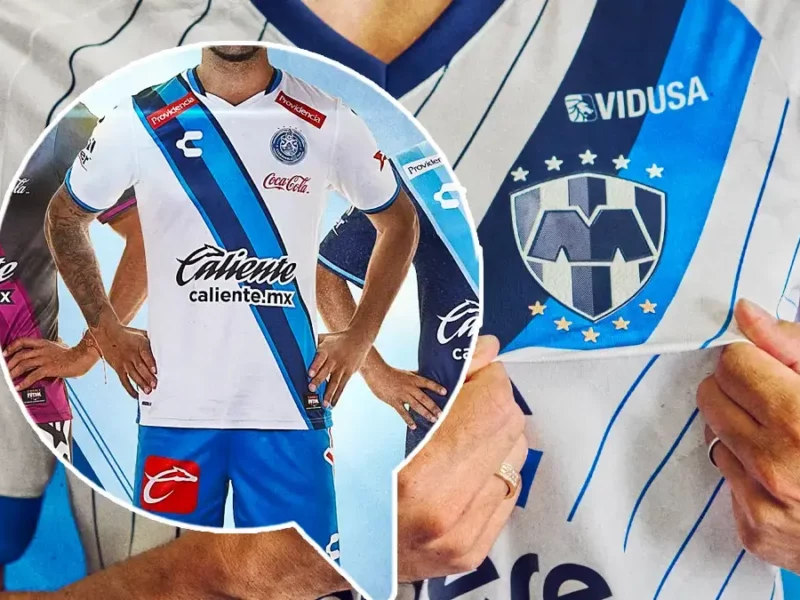 Puebla, ¿eres tú? Monterrey presenta playera con una franja azul.