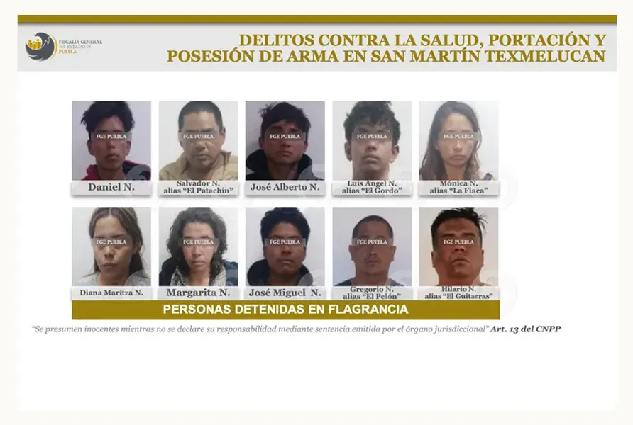 Caen 20 miembros de la banda de “El Guitarras” en Texmelucan.