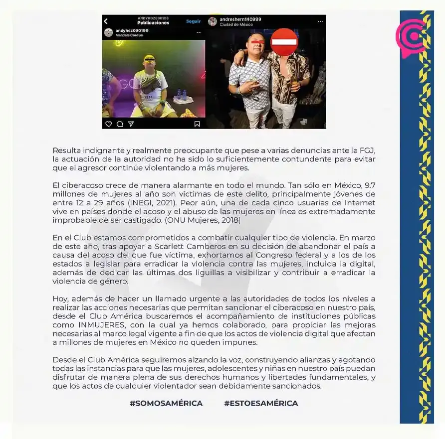 América Femenil denuncia otro caso de violencia de género