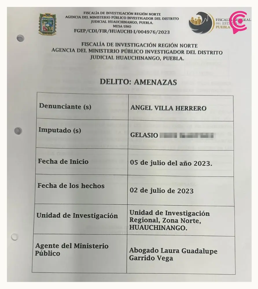 Diego Corona despoja, a la mala, a vecinos de Huauchinango de sus tierras.