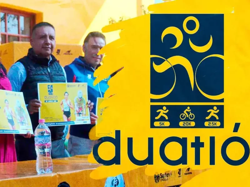Edmundo Tlatehui presenta el Duatlón San Andrés Cholula 2023.