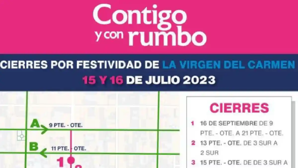 Por celebración de Nuestra Señora del Carmen habrá cierres viales