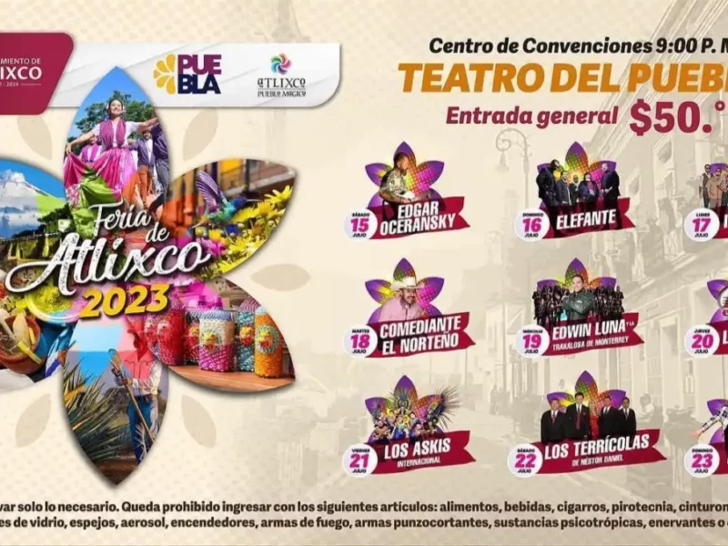 Ariadna Ayala presenta la cartelera de la Feria de Atlixco 2023.