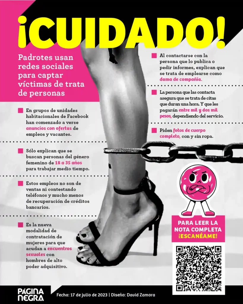 Trata inunda redes sociales en Puebla; “padrotes” ofrecen hasta 2 mil pesos por día