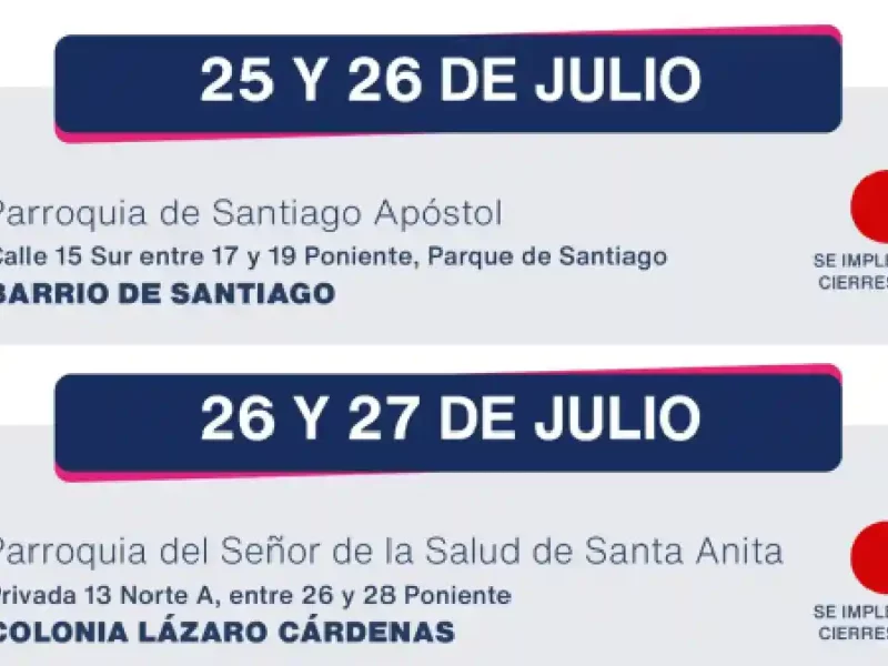 Habrá cierres viales por festividades de Santiago Apóstol y Santa Anita