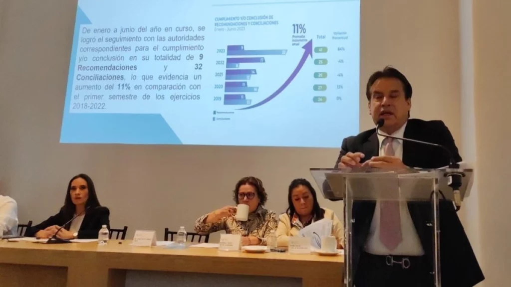 Ante Comisión del Congreso, titular de la CDH Puebla rinde informe semestral de actividades.