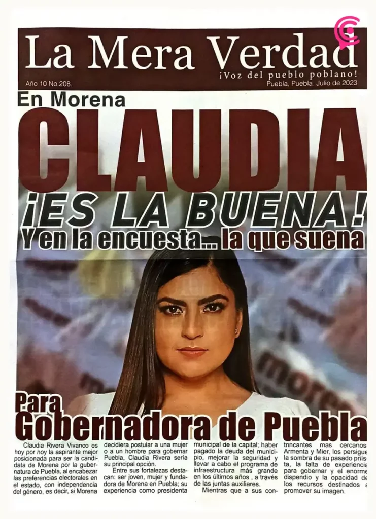 ¿Actos anticipados de campaña? Claudia Rivera dice que es la buena para gobernadora.