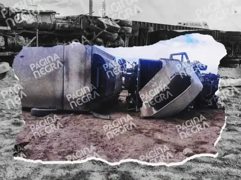 Muere transportista durante choque y volcadura de su tractocamión