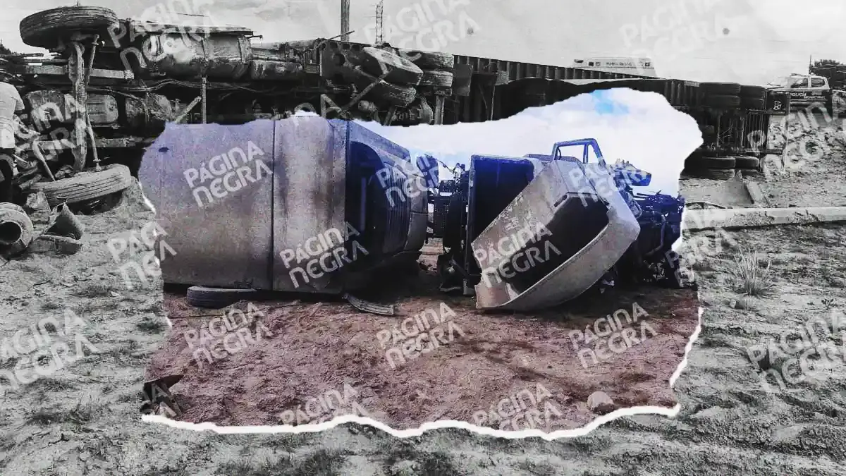 Muere transportista durante choque y volcadura de su tractocamión