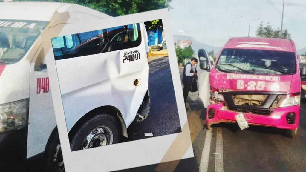 Choque de dos rutas de transporte público dejó cinco lesionados en San Pedro Cholula