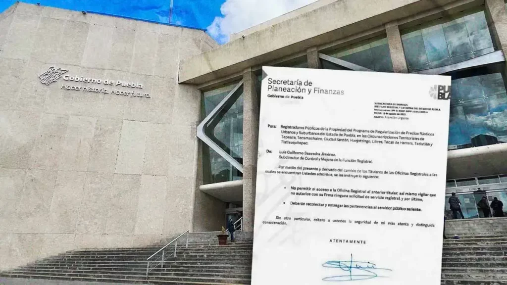 Finanzas prohíbe la entrada a 8 exregistradores públicos de Puebla a sus oficinas