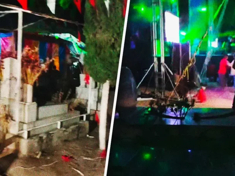 Organizan baile sonidero dentro de un panteón en Acatzingo