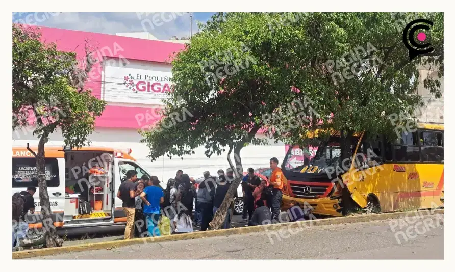Ruta 10 chocó contra un árbol y dejó 19 lesionados en Puebla capital.